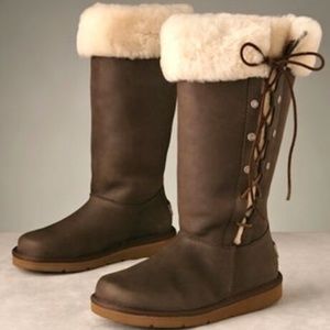 UGG Australia Leather Tall Upside Boots 5